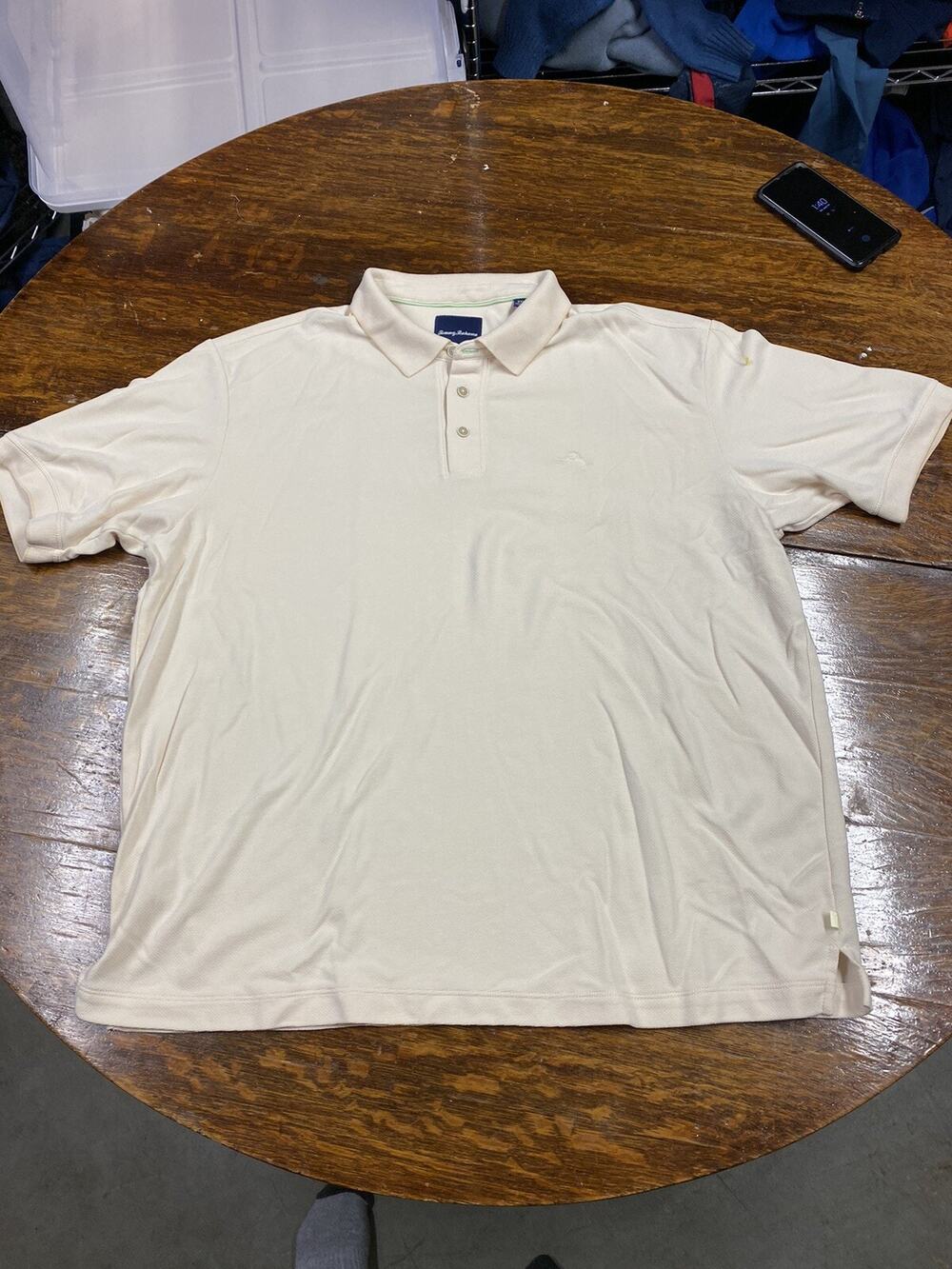 Tommy Bahama Men's Shirt Size 2XL Yellow Logo Polo Short Sleeve Cotton
